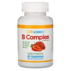 Комплекс вітаміну Б California Gold Nutrition, B Complex Gummies, No Gelatin, No Gluten 45 Gummies (Strawberry) California Gold Nutrition