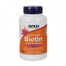 Біотин (Biotin extra strength) 10000 мкг, Now Foods, 120 веган капсул
