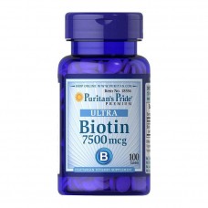 Биотин (Ultra Biotin) 7500 мкг, Puritan's Pride, 100 табл