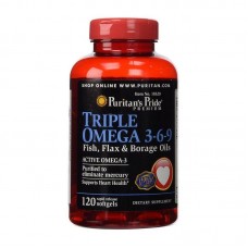 Жирные кислоты (Triple Omega 3-6-9 Fish, Flax & Borage Oils), Puritan's Pride, 120 мягких капсул
