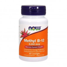 Вітамін Б12 Метил (Methyl B-12) 5000 мкг, Now Foods, 60 льодяників