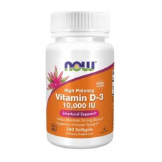 Вітамін Д3 (Vitamin D-3) 250 мкг, 10000 МО, Now Foods, 240 м'яких капсул