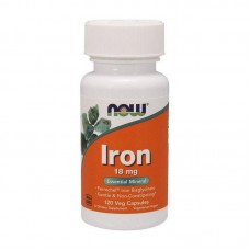 Залізо (Iron) 18 мг, Now Foods, 120 веган капсул