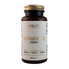 Вітамін Д3 50 мкг (Vitamin D3) 2000 IU, Evolite Nutrition, 120 м'яких капсул