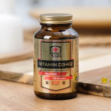 Вітамін Д3 та К2 (Vitamin D3+K2), Immune Labs, 120 м'яких капсул