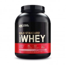 Сироватковий протеїн концентрат Optimum Nutrition 100% Whey Protein 2300 г, Полуниця та вершки