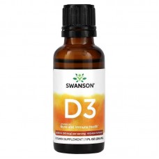 Вітамін D3 Swanson Vitamin D3 Higher Potency 2000 МО (50 мкг) 29,6 мл Swanson
