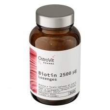 Біотин Ostrovit Pharma Biotin 2500 µg Lozenges 360 tabs (Strawberry) OstroVit