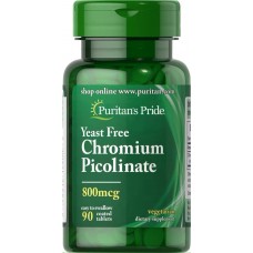 Хром Puritan's Pride Chromium Picolinate 800 mcg Yeast Free 90 Tablets Puritan's Pride