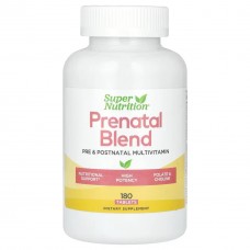 Вітаміни для вагітних Super Nutrition Prenatal Blend Multivitamin with Folate and Choline 180 Tablets Super Nutrition