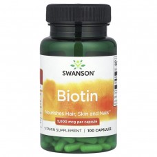 Біотин Swanson (Biotin) 5000 мкг 100 капсул