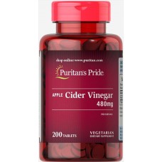Яблочный уксус Puritan's Pride (Apple Cider Vinegar) 480 мг 200 таблеток