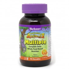 Мультивитамины для детей со вкусом апельсина Bluebonnet Nutrition (Rainforest Animalz Multiple) 90 жевательных конфет