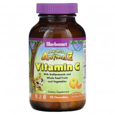 Витамин С жевательный, Vitamin C, Bluebonnet Nutrition, Rainforest Animalz, апельсин, 90 жевательных конфет