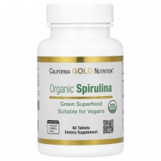 Органическая спирулина California Gold Nutrition (Organic Spirulina USDA Organic) 500 мг 60 таблеток Органическая спирулина California Gold Nutrition (Organic Spirulina USDA Organic) 500 мг 60 таблеток