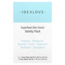Idealove, Superfood Skin Savior, набір масок із суперфудами, 7 тканинних масок по 20 мл (0,68 рідк. унції)