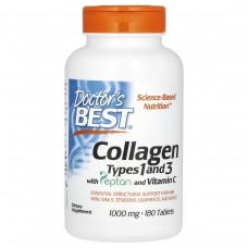 Коллаген тип 1 и 3 Doctor's Best (Collagen Types 1 and 3 with Peptain) 1000 мг 180 таблеток