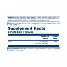 Folic Acid 1360mcg - 100 vcaps Solaray