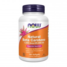 Beta Carotene Natural 7500mcg 25000IU - 180 softgels Now Foods