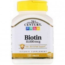 Biotin 10000 mcg 120 Tabl 21st Century