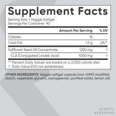 Жиросжигатель Sports Research Vegan CLA 1250, 1,250 mg, 90 Veggie Softgels  Sports Research