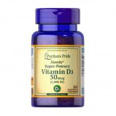 Puritan's Pride Vitamin D3 50 mcg (2000 IU) (100 softgels)