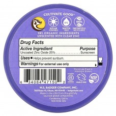Badger Company, Adventure Sport, мінеральний сонцезахисний засіб із прозорим цинком, SPF 50, без запаху, 68 г (2,4 унції)
