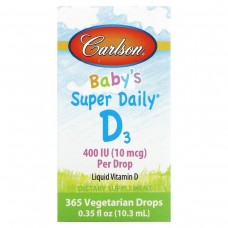 Витамин Д3 для детей в каплях Carlson Labs (Baby's Super Daily D3 Liquid Drops) 400 МЕ 103 мл