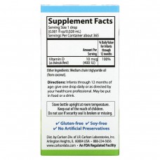 Витамин Д3 для детей в каплях Carlson Labs (Baby's Super Daily D3 Liquid Drops) 400 МЕ 103 мл