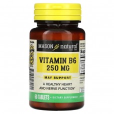 Вітамін B6, 250 мг, Vitamin B6, Mason Natural, 60 таблеток