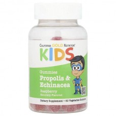 Propolis & Echinacea For Children, No Gelatin, Natural Raspberry, 60 Vegetarian Gummies California Gold Nutrition