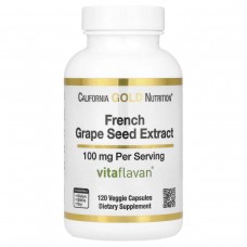 Французький екстракт виноградних кісточок California Gold Nutrition (French Grape Seed Extract) 100 мг 120 вегетаріанських капсул