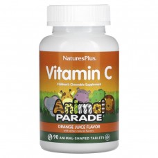 Вітамін С для дітей Nature's Plus (Children's chewable vitamin C, animal parade) 250 мг 90 жувальних таблеток зі смаком апельсина