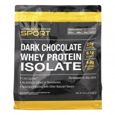 Ізолят сироваткового протеїну темний шоколад California Gold Nutrition (100% Whey Protein Isolate Dark Chocolate) 908 г