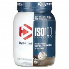 Dymatize, 100 %-вий ізолят сироваткового протеїну, гідролізований за стандартом ISO100, печиво з вершками, 620 г (1,36 фунта)