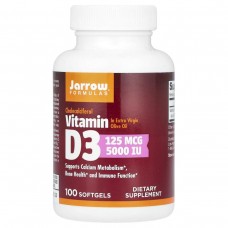 Вітамін D3, Jarrow Formulas, 5000 МО, 100 гелевих капсул