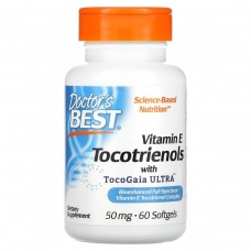 Витамин Е и токотриенолы Doctor's Best (Tocotrienols with EVNol SupraBio) 50 мг 60 капсул