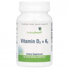 Seeking Health, Вітамін D3+K2, 60 вегетаріанських капсул