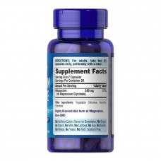 Magnesium Glycinate 240mg per serving - 60 caps Puritans Pride