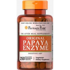 Фермент папайи, Papaya Enzyme, Puritan's Pride, 250 жевательных