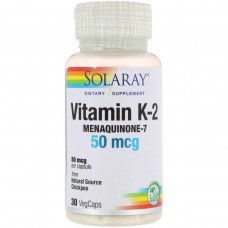 Витамин К2 Solaray (Vitamin K-2) 50 мкг 30 капсул