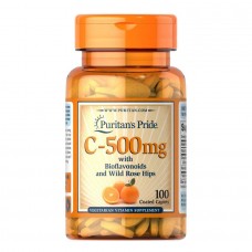 Вітамін С-500, Vitamin C-500 mg with Bioflavonoids and Rose Hips - 100 Caps Puritans Pride