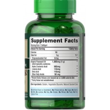 Льняное масло, Natural Flax Oil, Puritan's Pride, без ГМО, 1000 мг, 60 гелевых капсул