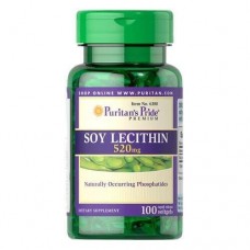 Лецитин із сої, Soy Lecithin, Puritan's Pride, 520 мг, 100 гелевих капсул