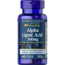 Альфа-ліпоєва кислота, Alpha Lipoic Acid, Puritan's Pride, 300 мг, 60 гелевих капсул