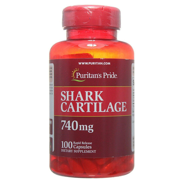 Акулячий хрящ, Shark Cartilage, Puritan's Pride, 740 мг, 100 капсул
