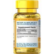 Витамин Е, Vitamin E, Puritan's Pride, 400 МЕ, 100 гелевых капсул