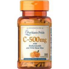 Витамин С с биофлавоноидами, Vitamin C, Puritan's Pride, цитрус, 500 мг, 100 капсул