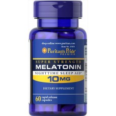 Мелатонін, Melatonin, Puritan's Pride, 10 мг, 60 капсул