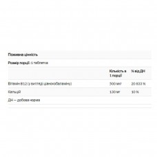 Vitamin B12 500mcg - 100 tabs Solgar